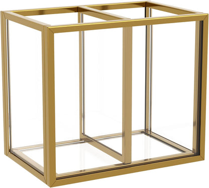 Acrylic Pen Holder 4 Compartments, Clear Desk Pencil Organizer Cup