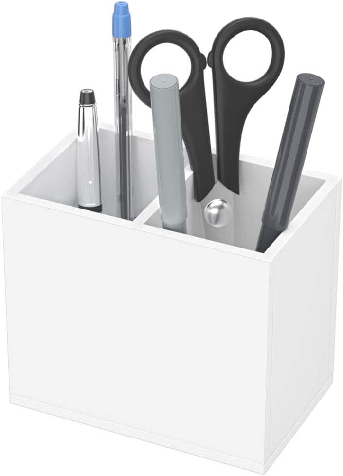 Acrylic Pen Holder 4 Compartments, Clear Desk Pencil Organizer Cup
