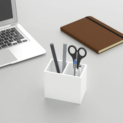 Acrylic Pen Holder 4 Compartments, Clear Desk Pencil Organizer Cup