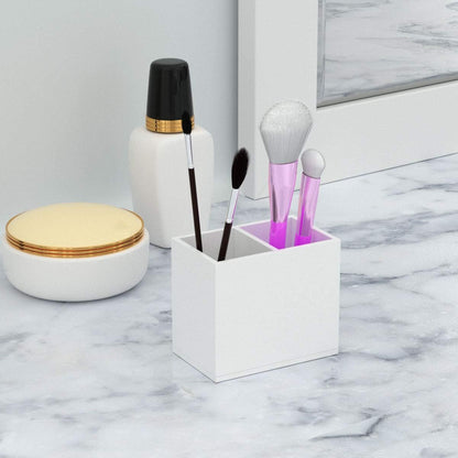 Acrylic Pen Holder 4 Compartments, Clear Desk Pencil Organizer Cup