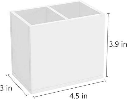Acrylic Pen Holder 4 Compartments, Clear Desk Pencil Organizer Cup