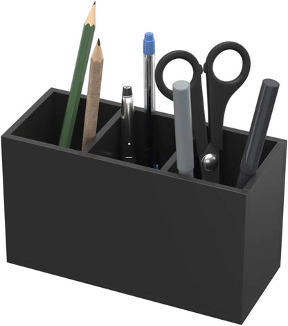 Acrylic Pen Holder 4 Compartments, Clear Desk Pencil Organizer Cup