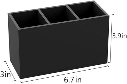 Acrylic Pen Holder 4 Compartments, Clear Desk Pencil Organizer Cup