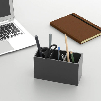 Acrylic Pen Holder 4 Compartments, Clear Desk Pencil Organizer Cup