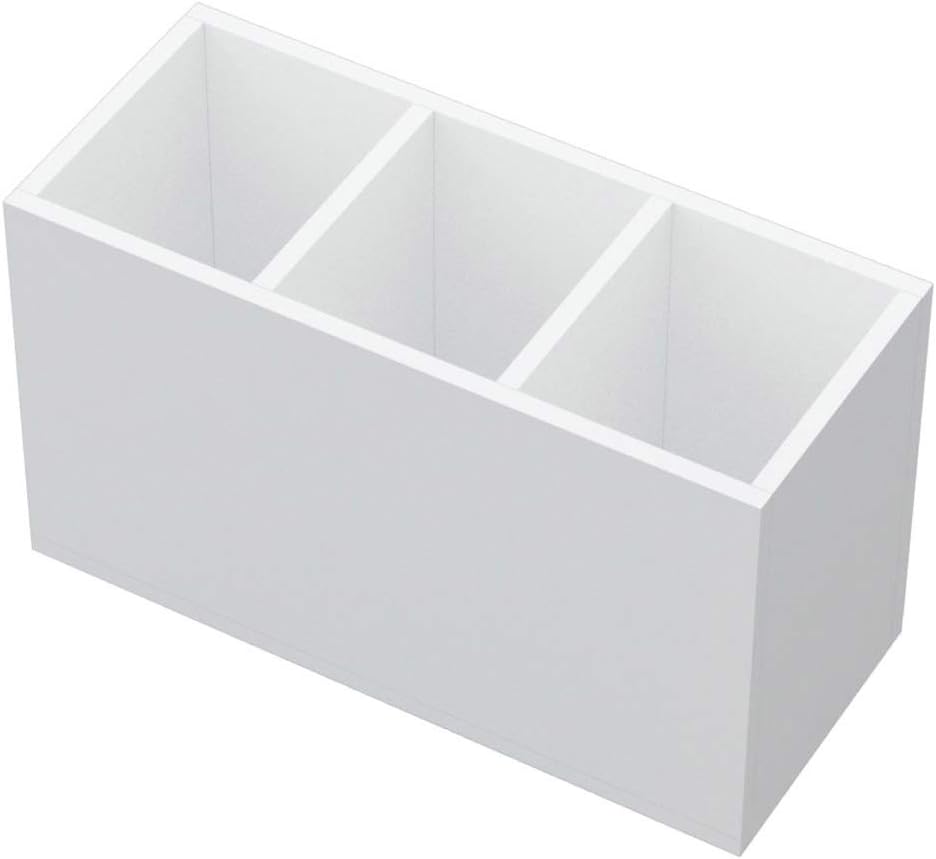 Acrylic Pen Holder 4 Compartments, Clear Desk Pencil Organizer Cup