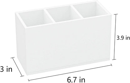 Acrylic Pen Holder 4 Compartments, Clear Desk Pencil Organizer Cup