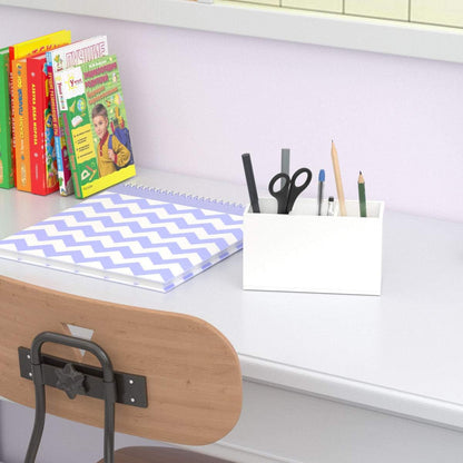 Acrylic Pen Holder 4 Compartments, Clear Desk Pencil Organizer Cup