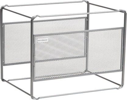 Letter Size Hanging File Folder Organizer, Metal Mesh, Silver