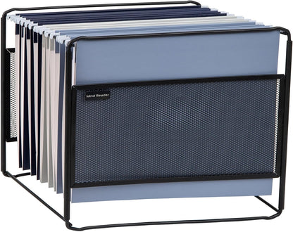 Letter Size Hanging File Folder Organizer, Metal Mesh, Silver