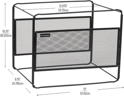 Letter Size Hanging File Folder Organizer, Metal Mesh, Silver