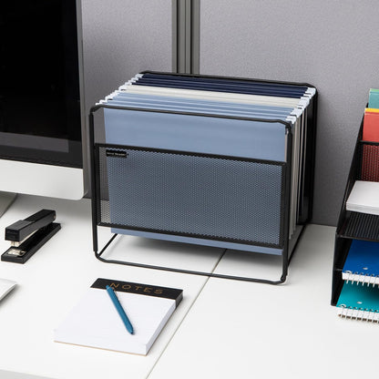 Letter Size Hanging File Folder Organizer, Metal Mesh, Silver