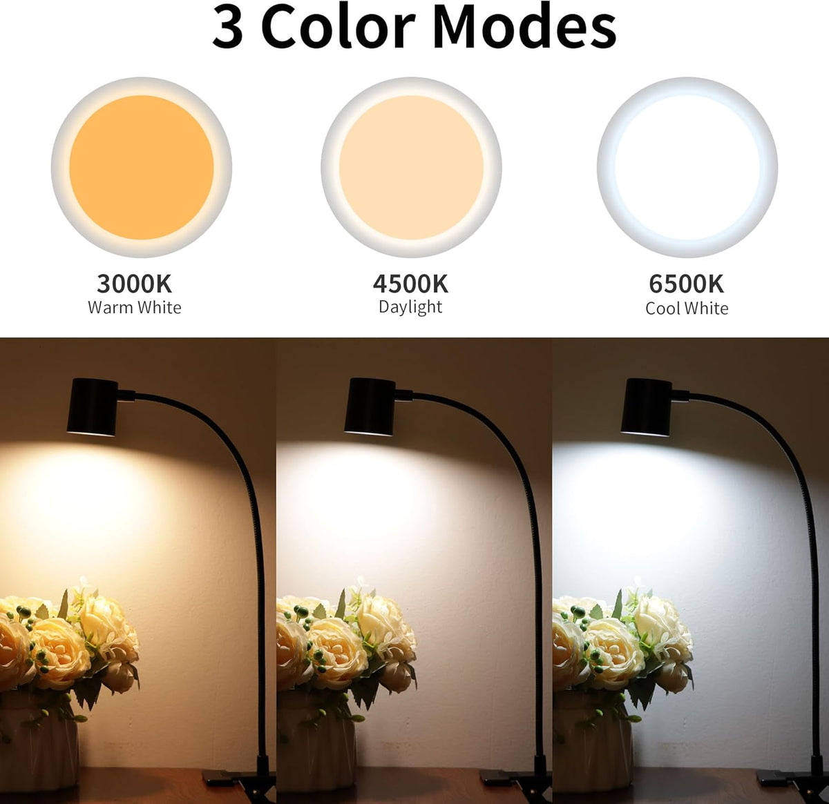 Desk Lamp USB Clip On Light,Book Lights for Reading at Night Clamp Light