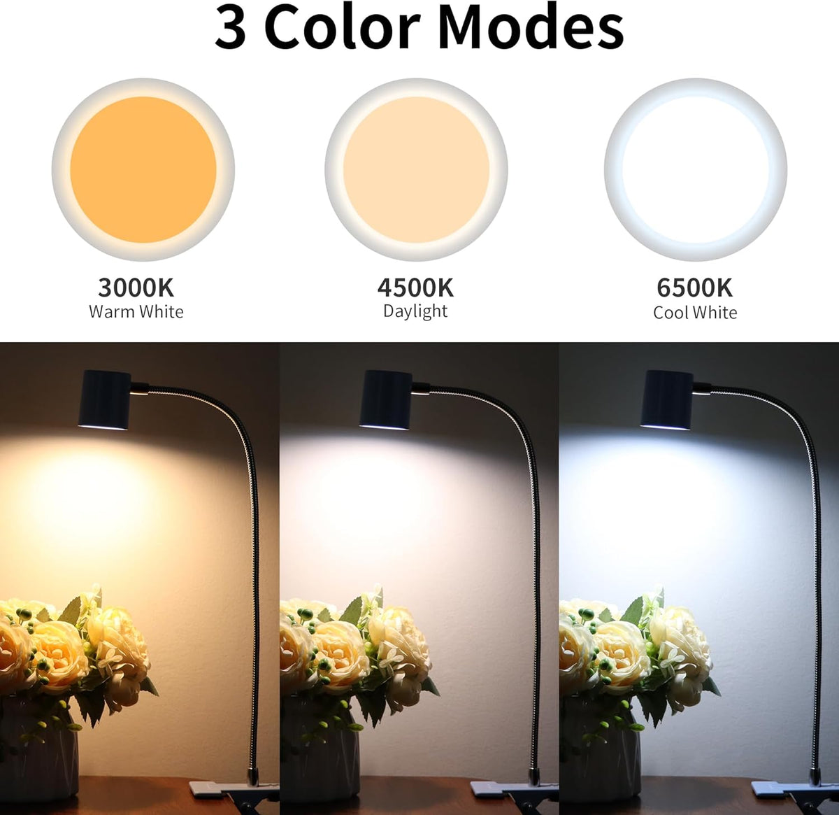 Desk Lamp USB Clip On Light,Book Lights for Reading at Night Clamp Light
