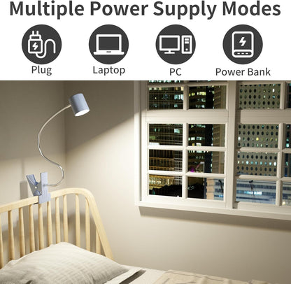 Desk Lamp USB Clip On Light,Book Lights for Reading at Night Clamp Light