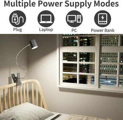 Desk Lamp USB Clip On Light,Book Lights for Reading at Night Clamp Light