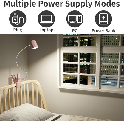 Desk Lamp USB Clip On Light,Book Lights for Reading at Night Clamp Light