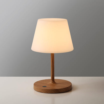 Outdoor Table Lamp, Shower Lamp Waterproof (Wood Grain H9.6in)