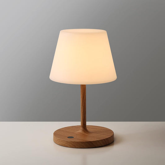 Outdoor Table Lamp, Shower Lamp Waterproof (Wood Grain H9.6in)