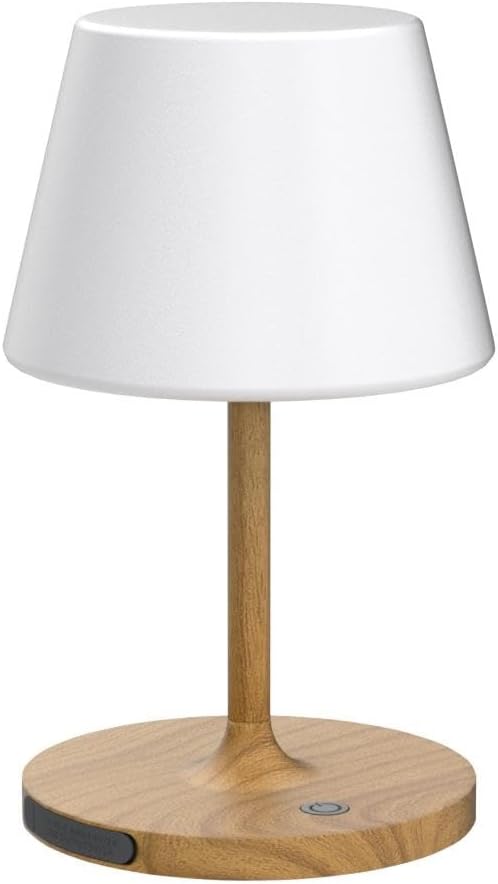 Outdoor Table Lamp, Shower Lamp Waterproof (Wood Grain H9.6in)
