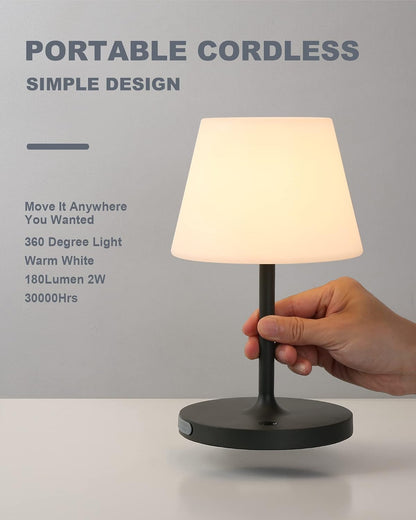 Outdoor Table Lamp, Shower Lamp Waterproof (Wood Grain H9.6in)