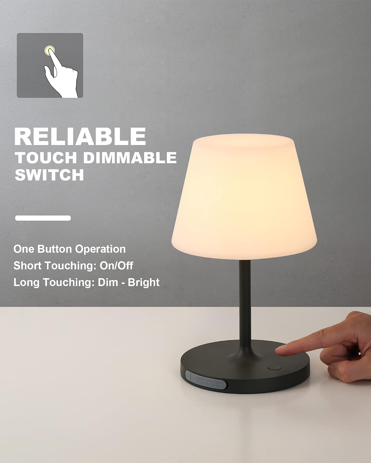 Outdoor Table Lamp, Shower Lamp Waterproof (Wood Grain H9.6in)