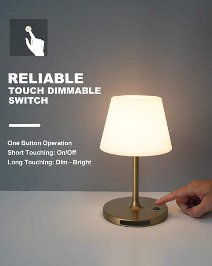 Outdoor Table Lamp, Shower Lamp Waterproof (Wood Grain H9.6in)