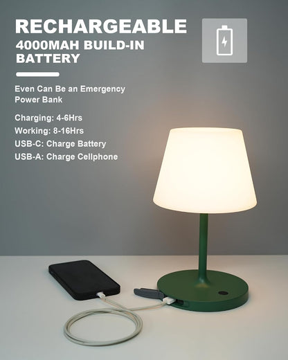 Outdoor Table Lamp, Shower Lamp Waterproof (Wood Grain H9.6in)