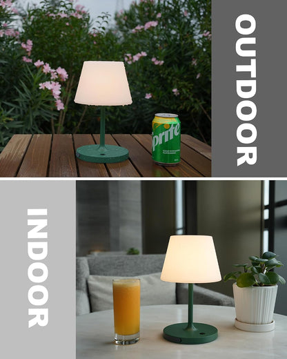 Outdoor Table Lamp, Shower Lamp Waterproof (Wood Grain H9.6in)