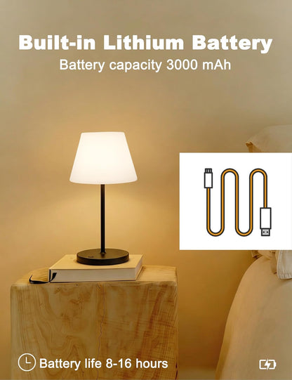 Outdoor Table Lamp, Shower Lamp Waterproof (Wood Grain H9.6in)