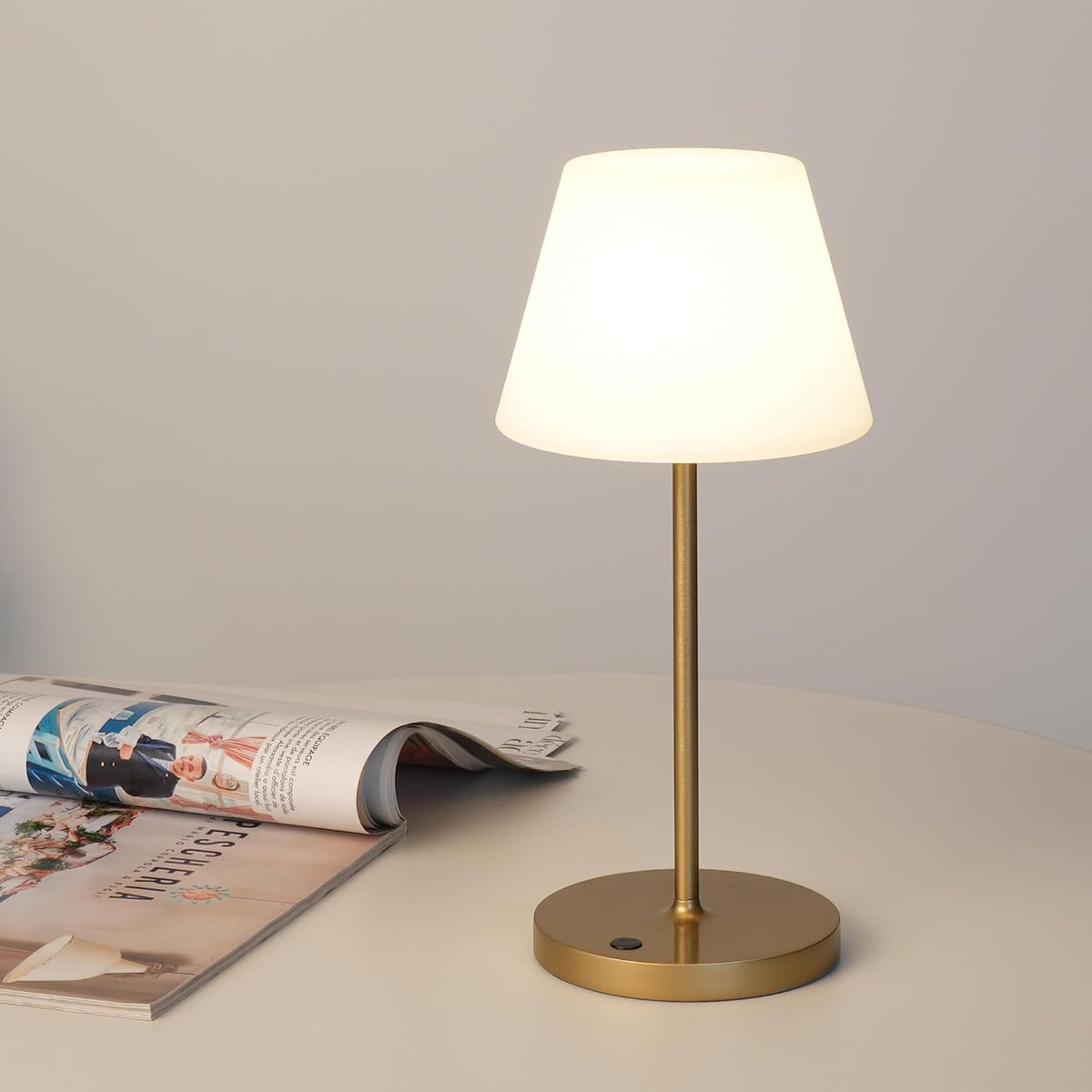 Outdoor Table Lamp, Shower Lamp Waterproof (Wood Grain H9.6in)