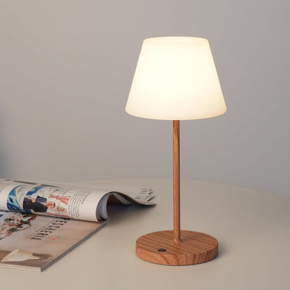 Outdoor Table Lamp, Shower Lamp Waterproof (Wood Grain H9.6in)