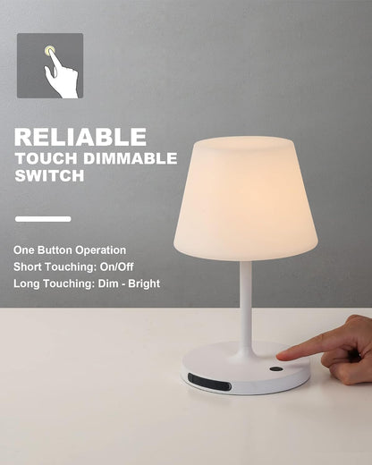 Outdoor Table Lamp, Shower Lamp Waterproof (Wood Grain H9.6in)