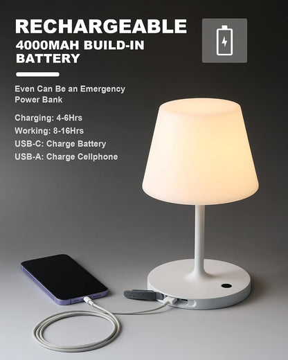 Outdoor Table Lamp, Shower Lamp Waterproof (Wood Grain H9.6in)