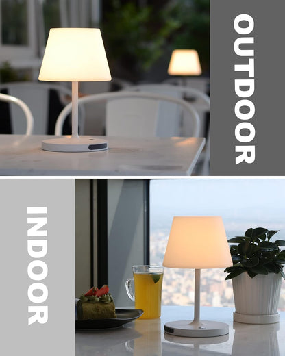 Outdoor Table Lamp, Shower Lamp Waterproof (Wood Grain H9.6in)