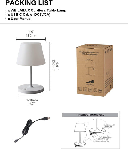 Outdoor Table Lamp, Shower Lamp Waterproof (Wood Grain H9.6in)