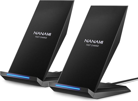 Fast Wireless Charger, [2 Pack] Wireless Charging Stand Compatible with iPhone 17/17 Air/17 Pro/17 Pro Max/16/15/14/13, Desktop Nightstand Phone Charger Dock for Galaxy S26/S26+/S25/S24/S23/S22