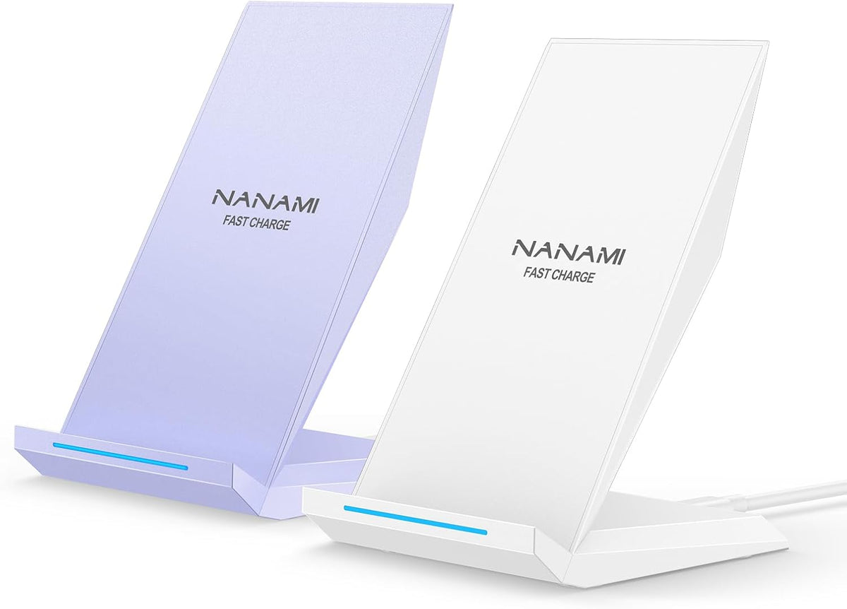 Fast Wireless Charger, [2 Pack] Wireless Charging Stand Compatible with iPhone 17/17 Air/17 Pro/17 Pro Max/16/15/14/13, Desktop Nightstand Phone Charger Dock for Galaxy S26/S26+/S25/S24/S23/S22