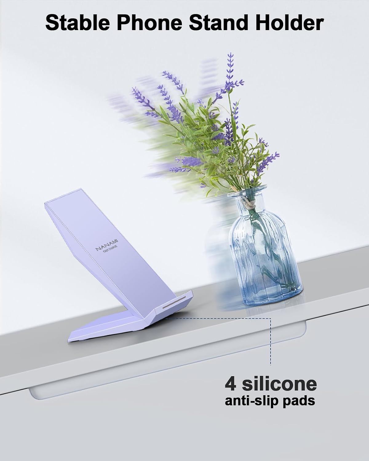 Fast Wireless Charger, [2 Pack] Wireless Charging Stand Compatible with iPhone 17/17 Air/17 Pro/17 Pro Max/16/15/14/13, Desktop Nightstand Phone Charger Dock for Galaxy S26/S26+/S25/S24/S23/S22