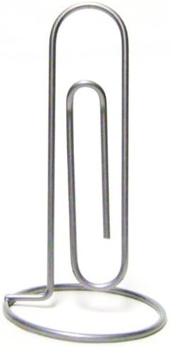 Jumbo Paper Clip Memo Holder for Desk - Document Stand, Typing Paper Holder, Office Organizer, Desktop Accessory, Photo Clip Stand, Letter & Bill Storage, Mail Organizer-Silver