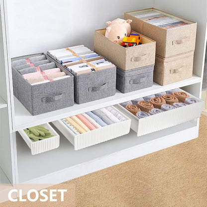 3 Pack Under Desk Drawer Slide Out, Self-Adhesive Under Table Drawer, Hidden Attachable Under Desk Storage Drawers, Stick on Drawers for Office, Home, School, White