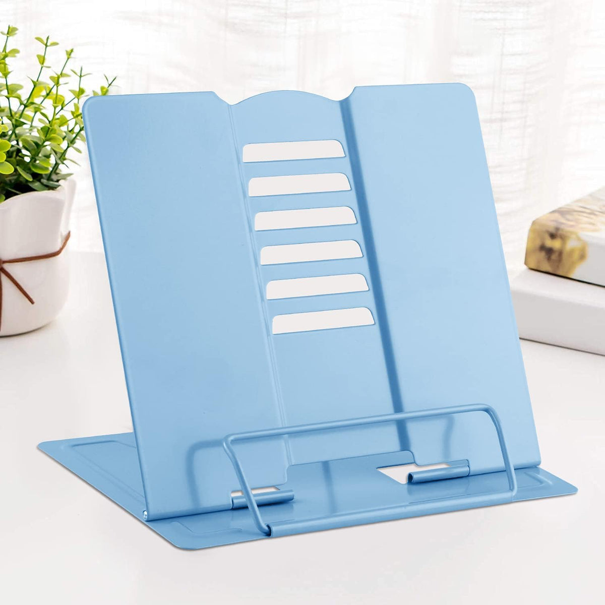MSDADA Desk Book Stand Metal Reading Rest Book Holder Adjustable