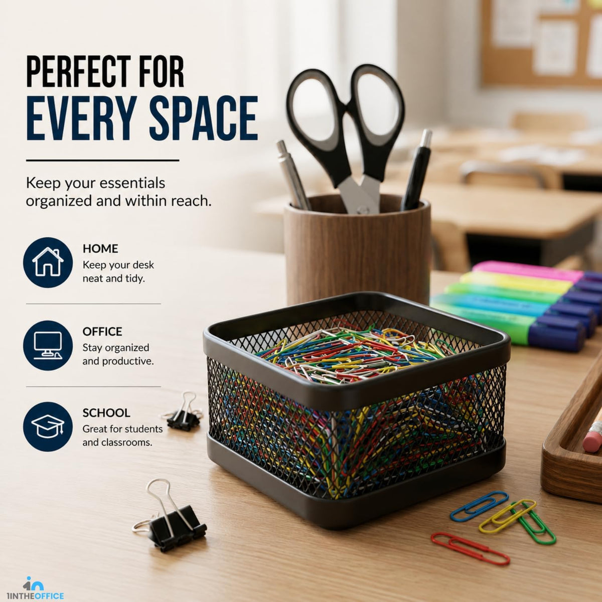 Mesh Paperclip Holder for Desk