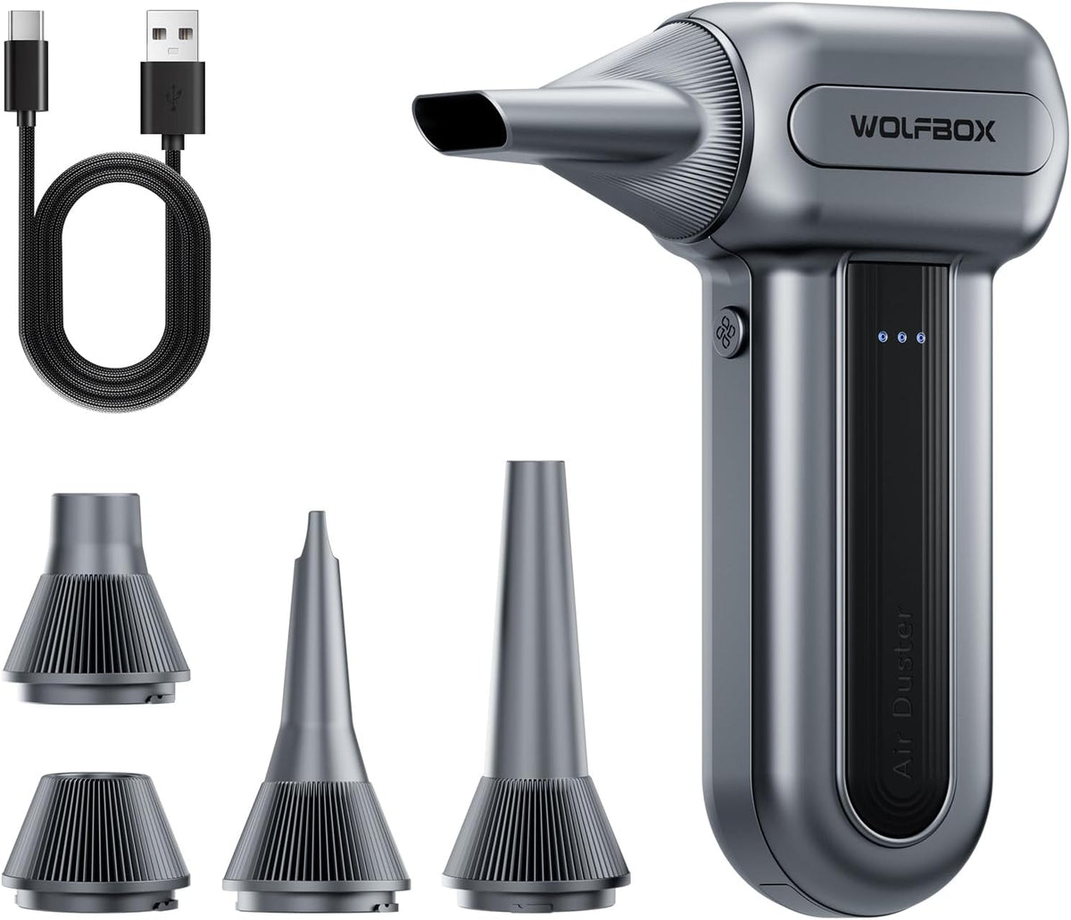 MF60 Compressed Air Duster, 3-Speed Adjustable, Electric, Cordless