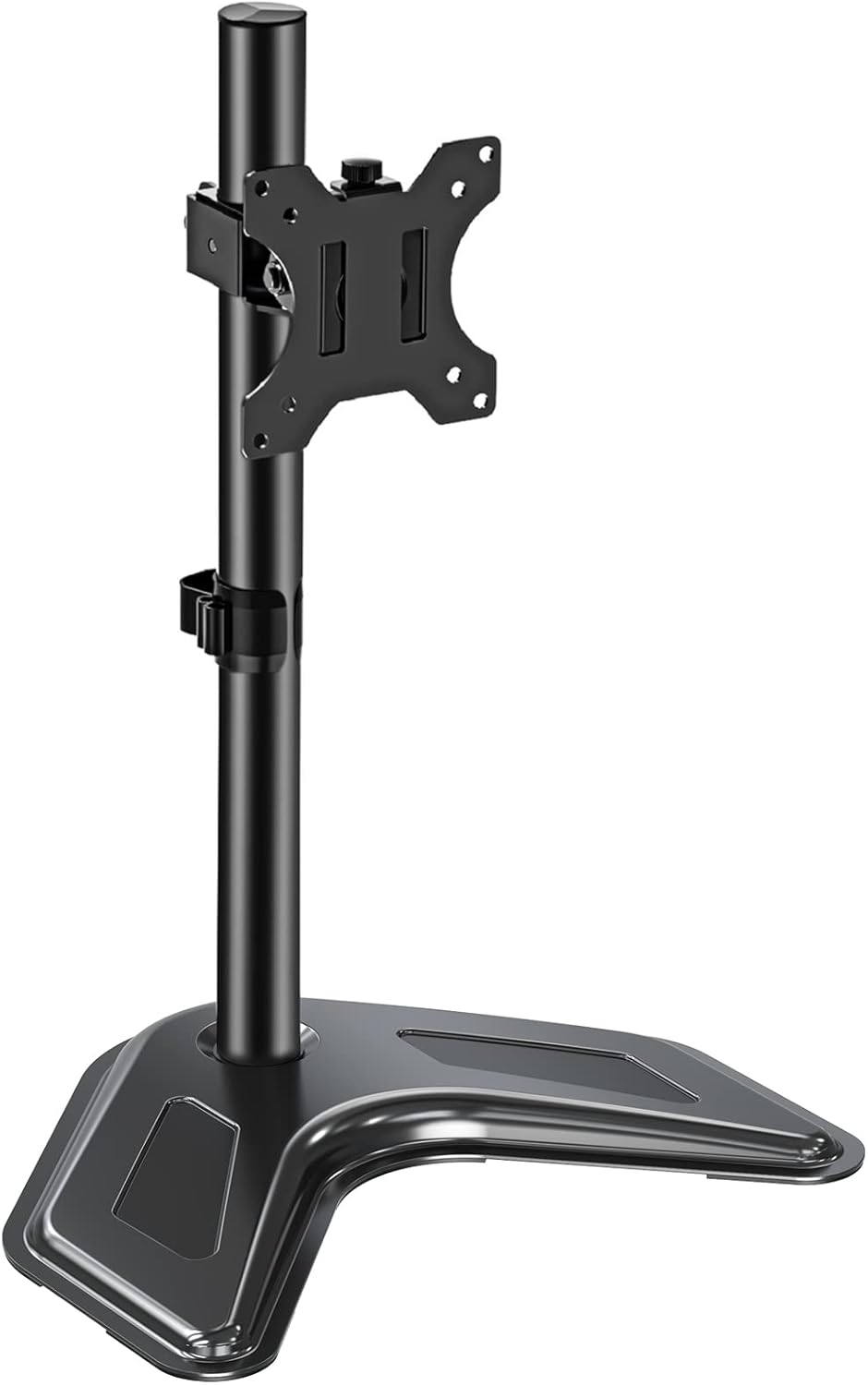 Dual Monitor Stand, Free-Standing Full Motion Monitor Desk Mount Fits 2 Screens up to 27 inches,17.6lbs with Height Adjustable, Swivel, Tilt, Rotation, VESA 75x75 100x100, Black