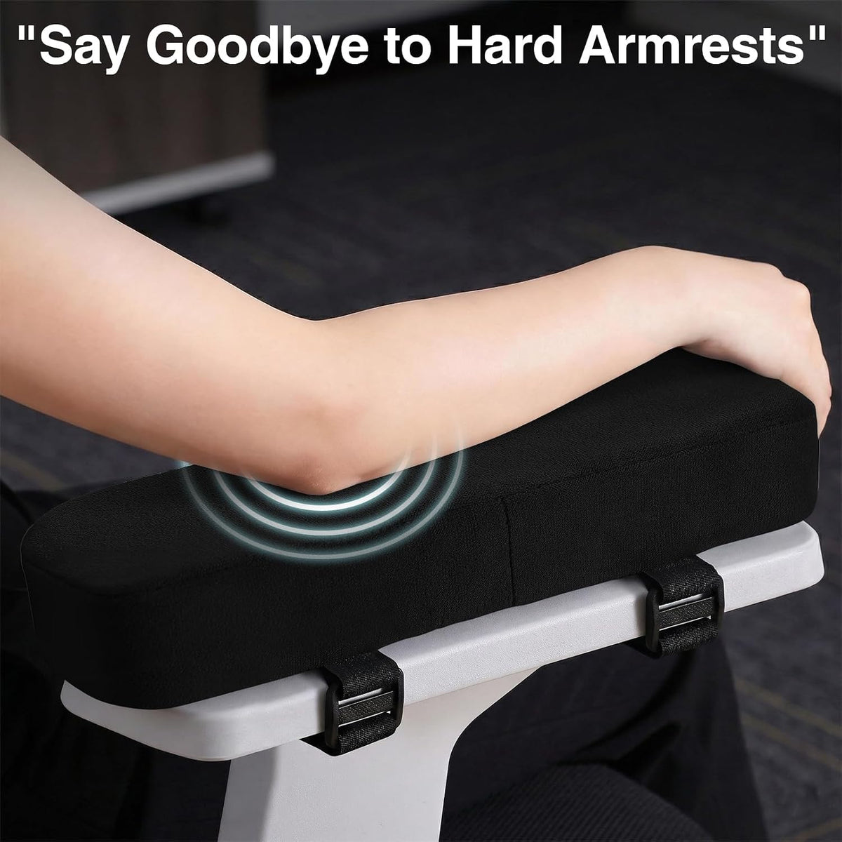 Memory Foam Office Chair Armrest Pads, Non-Slip Armrest Cushion