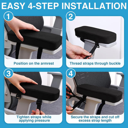 Memory Foam Office Chair Armrest Pads, Non-Slip Armrest Cushion