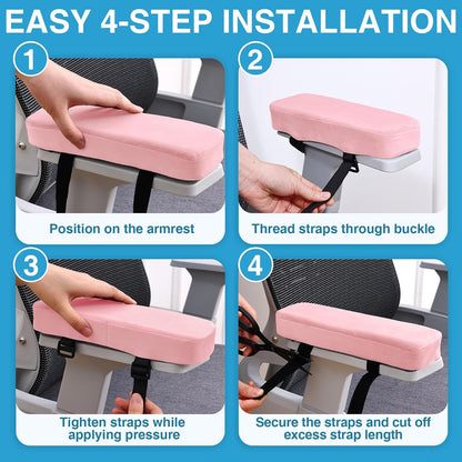 Memory Foam Office Chair Armrest Pads, Non-Slip Armrest Cushion