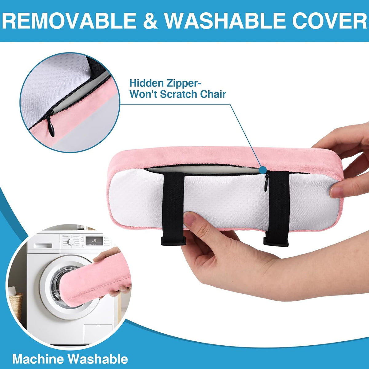 Memory Foam Office Chair Armrest Pads, Non-Slip Armrest Cushion