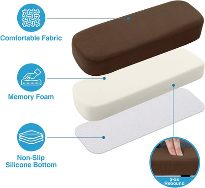 Memory Foam Office Chair Armrest Pads, Non-Slip Armrest Cushion