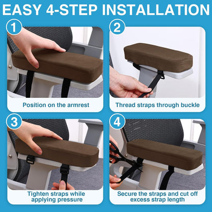 Memory Foam Office Chair Armrest Pads, Non-Slip Armrest Cushion